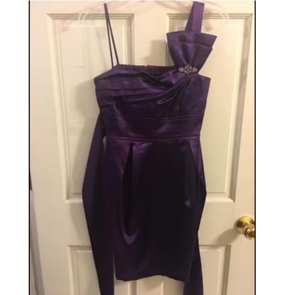 Teeze Me Juniors 9 Royal Purple Short Dress